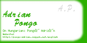 adrian pongo business card